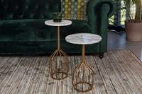 Dutchbone Bijzettafel 'Salerno' Marmer, 47cm hoog - thumbnail