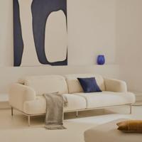 Kave Home 3-zits Bank 'Aurum' Chenille, Met verstelbare hoofdsteun, kleur Ecru - thumbnail