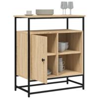 Dressoir 69x35x80 cm bewerkt hout sonoma eikenkleurig - thumbnail