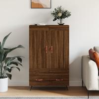 Hoge kast 69,5x31x115 cm bewerkt hout bruin eikenkleur - thumbnail