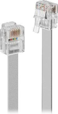 LINDY Telefoon (analoog) Aansluitkabel [1x RJ12-stekker 6p6c - 1x RJ12-stekker 6p6c] 15 m Grijs