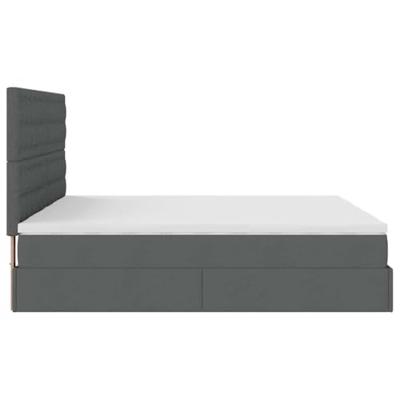 Ottoman bed met matrassen 200x200cm stof donkergrijs
