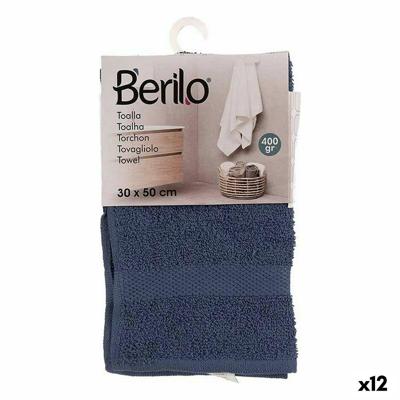 Badhanddoek Berilo Blauw 80 % katoen 20 % Polyester 30 x 0,5 x 50 cm 25 x 1,5 x 15 cm (12 Stuks)