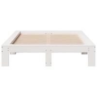 Bedframe zonder matras massief grenenhout wit 120x200 cm - thumbnail