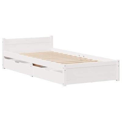 Bedframe zonder matras massief grenenhout wit 90x190 cm