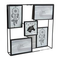 Collagelijst metaal - 5 foto&apos;s - 32x6x32 cm - zwart - thumbnail