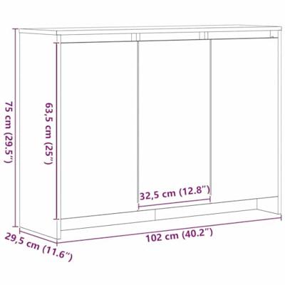 Dressoir 102x33x75 cm bewerkt hout zwart eikenkleurig