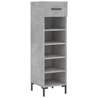 Schoenenkast 30x35x105 cm bewerkt hout betongrijs