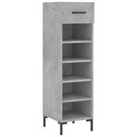 Schoenenkast 30x35x105 cm bewerkt hout betongrijs - thumbnail