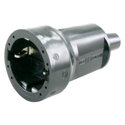 Contrastekker | RA | PVC | 10/16A | Zwart - 00.110.37