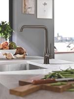Grohe Essence New wastafelkraan XL-size met hoge draaibare uitloop gladde body cartouche hard graphite - thumbnail