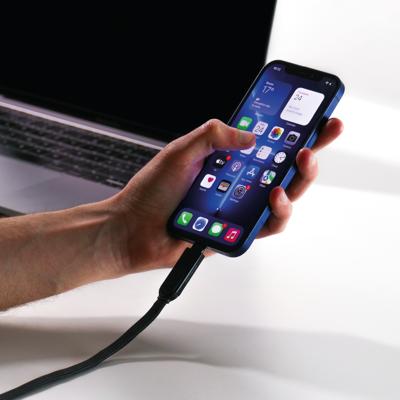 Rolling Square inCharge XL 6-in-1 Snellaadkabel 30 cm - USB-C, Micro USB & Lightning Oplaadkabel voor iPhone, iPad & Android - Zwart