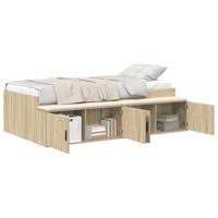 Opbergbedframe met opslag Sonoma eiken 90 x 190 cm Bewerkt hout - thumbnail