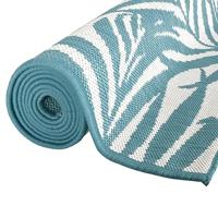 VidaXL Buitenkleed omkeerbaar 80x150 cm aqua en wit - thumbnail
