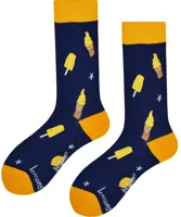 Benyson Sokken ijsco&apos;s - Organisch katoen 1- Paar - Vrolijke katoenen sokken met leuke en grappige print - Dames - Heren - 40 - Blauw - 40 - 40 - thumbnail