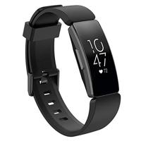 By Qubix - Compatible met Fitbit Inspire 1 / HR/Ace 2 siliconen bandje met gesp - Maat: Small - zwart - Compatible fitbit bandje - thumbnail