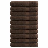 VidaXL Handdoeken solund 10 st 600 g/m² 100x200 cm bruin - thumbnail