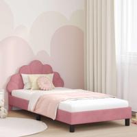 Bedframe voor kinderen met hoofdbord Roze 80 x 200 cm Fluweel - thumbnail