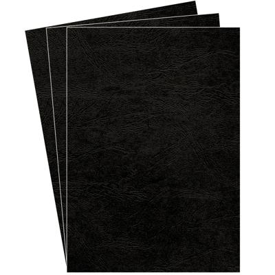 Fellowes schutbladen lederlook ft A4, 180micron, zwart, pak van 25 stuks