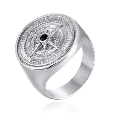 Ring voor Mannen van Mendes Jewelry - Compas Silver-21mm Ring voor Mannen van Mendes Jewelry - Compas Silver-21mm