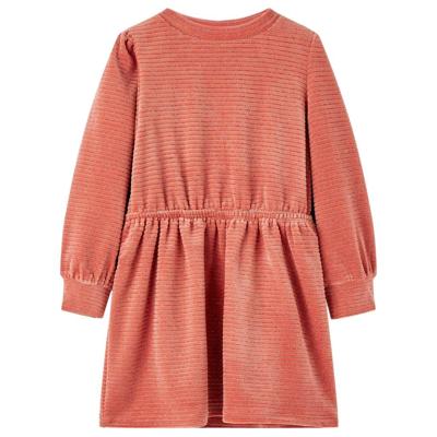 VidaXL Kinderjurk met lange mouwen 128 middelroze