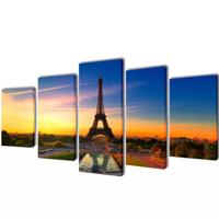 VidaXL Canvas muurdruk set eiffel toren 200 x 100 cm - thumbnail