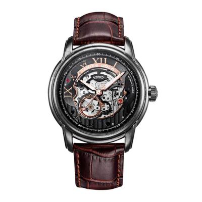 Aries Gold - Inspire "El Toro" - Herenhorloge G 9005 AS-BK (Zilver, Zwart met Bruin Leren Band)