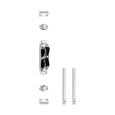 Set kruk-espagnolet kruiskruk inclusief stangenset 2x 1250mm verchroomd/zwart Set kruk-espagnolet kruiskruk inclusief stangenset 2x 1250mm verchroomd/zwart