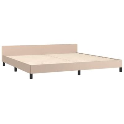 Bedframe met hoofdbord kunstleer cappuccinokleurig 200x200 cm