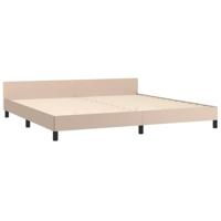 Bedframe met hoofdbord kunstleer cappuccinokleurig 200x200 cm - thumbnail