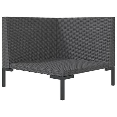 Tuinbank met kussens halfrond poly rattan - thumbnail