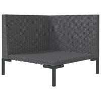 Tuinbank met kussens halfrond poly rattan - thumbnail