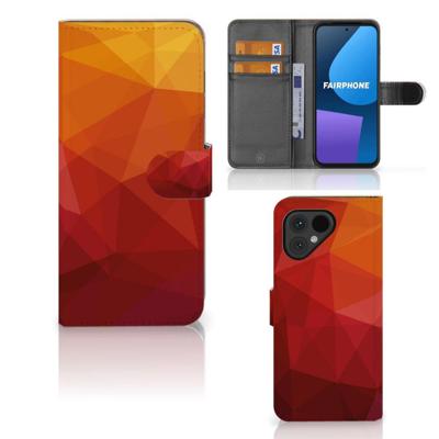 Book Case voor Fairphone 5 Polygon Red Book Case voor Fairphone 5 Polygon Red