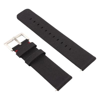 Eenvoudige mode canvas polsband voor Fitbit versa (zwart)