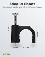 Goobay Kabelclip 8mm rond zwart box(100) - 4113233 - thumbnail
