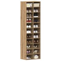 Schoenenkast 54x34x183 cm spaanplaat ambachtelijk eikenkleurig - thumbnail