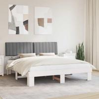 Bedframe met Gevoerd Hoofdgedeelte Lichtgrijs 180 x 200 cm - thumbnail