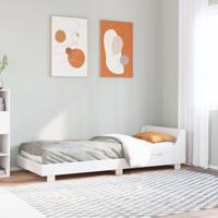Bedframe zonder matras massief grenenhout wit 75x190 cm - thumbnail