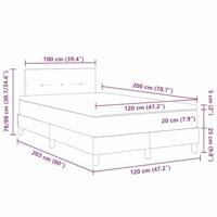 Boxspringbed met matras Donkergrijs 120 x 200 cm Stof - thumbnail