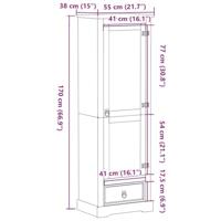 Kledingkast Corona 55x38x170 cm massief grenenhout - thumbnail