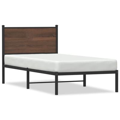 Bedframe zonder matras metaal bruin eikenkleurig 107x203 cm