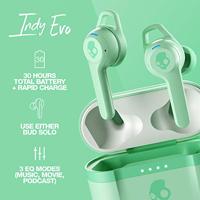 Skullcandy Indy Evo: een Bluetooth-koptelefoon met microfoon, True Wireless, een zweet, water- en stofbestendig ontwerp en een accuduur van 30 uur – Groen - thumbnail