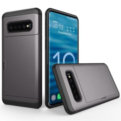 Schokbestendig robuuste Armor beschermende case voor Galaxy S10 met kaartsleuf (grijs)