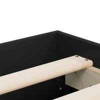 Bedframe met lades bewerkt hout zwart 180x200 cm - thumbnail