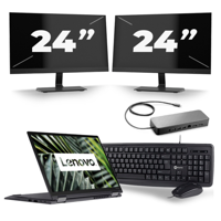 Lenovo ThinkPad X13 Yoga G1 - Intel Core i7-10e Generatie - 13 inch - 16GB RAM - 256GB SSD - Windows 11 Home + 2x 24 inch Monitor - thumbnail