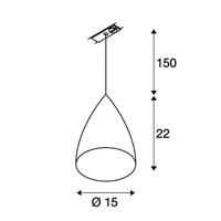 SLV Tonga IV 143594 230V-railsysteem lamp 1-fasig E14 60 W Spaarlamp, LED Zilver, Wit - thumbnail