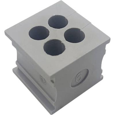 TRU COMPONENTS ELT 4/6 Kabeldoorvoering Gegroefd Klem-Ø (max.) 6 mm Elastomeer Grijs 1 stuk(s)