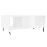 Salontafel 90x50x36,5 cm bewerkt hout hoogglans wit - thumbnail