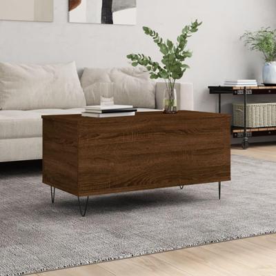 Salontafel 90x44,5x45 cm bewerkt hout bruin eikenkleur