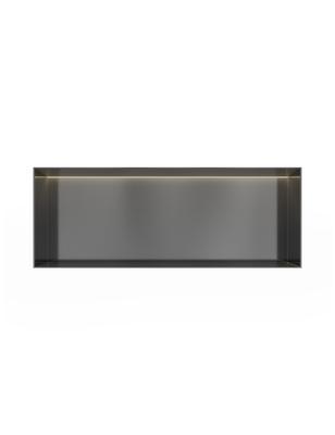 Hotbath &MORE Inbouwbox of inbouwnis - 30x80x10 - frameless + LED - Geborsteld gunmetal PVD BOX080FLBGP